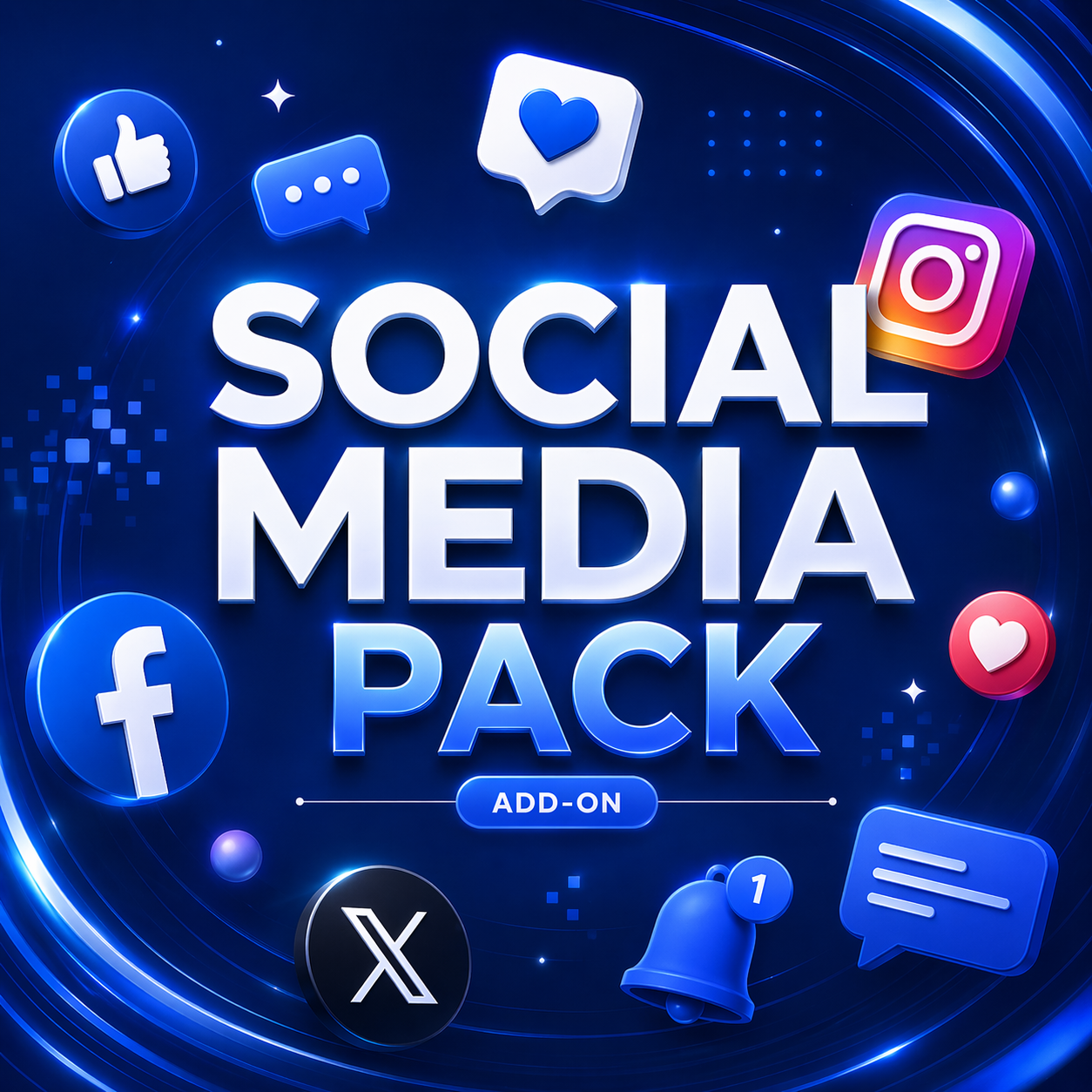 Social media presence pack add-on illustration.